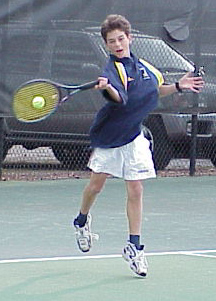 Mauricio Osorio '04 rips a forehand.