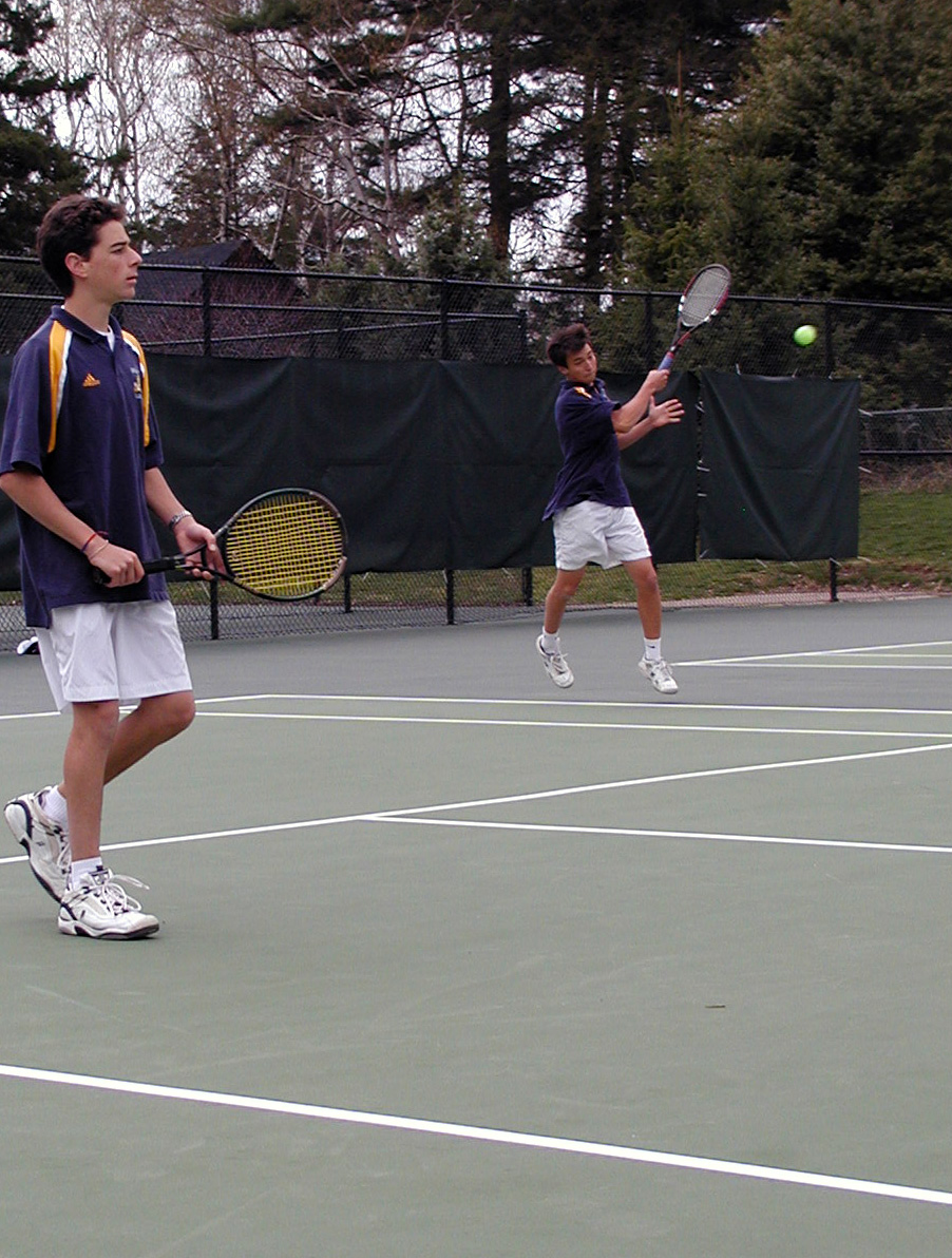 First doubles pair Mauricio and Eliot in action.