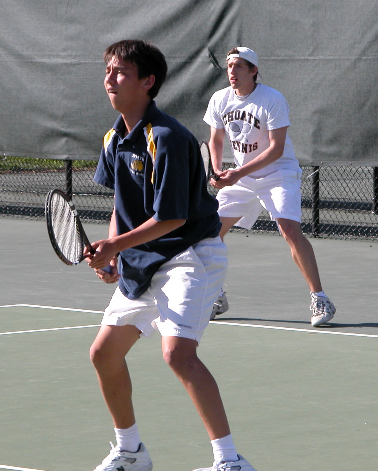 First doubles tandem Eliot Jia '06 and Mark Goldberg '03.